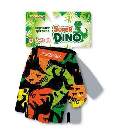 Перчатки TRIX nw  Super Dino детск., 5XS, коротк. пальцы, гелев. вставки, дышащая лайкра/искусств. замша, антискользящие 